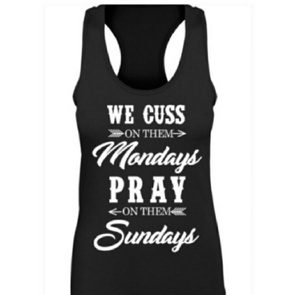 Black We Cuss On Them Mondays Tank Top